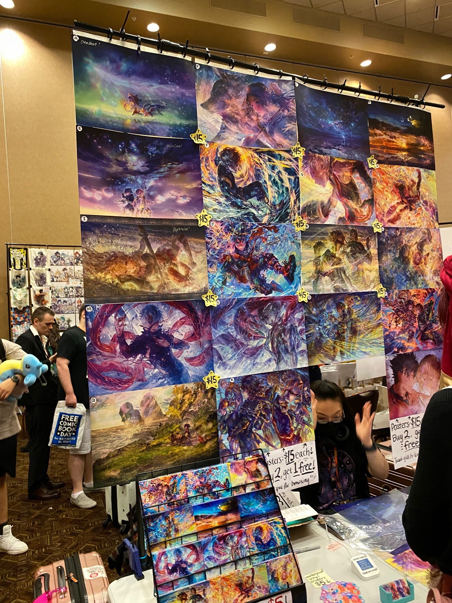 Booth of artist Melissa Hui Wang (muddymelly) at the Colossal Con convention. 